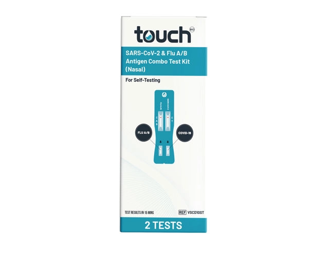 TouchBio 2in1 Flu A/B and COVID-19 Rapid Antigen Self-Testing Kit 2 Pack