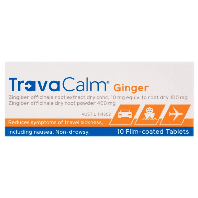 TravaCalm Ginger Travel Sickness 10 Tablets