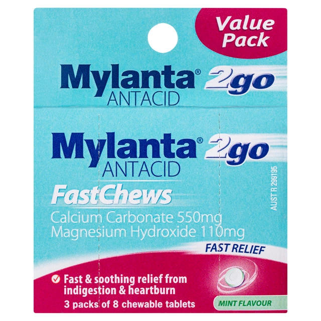 Mylanta Fast Chews 24 Tablets