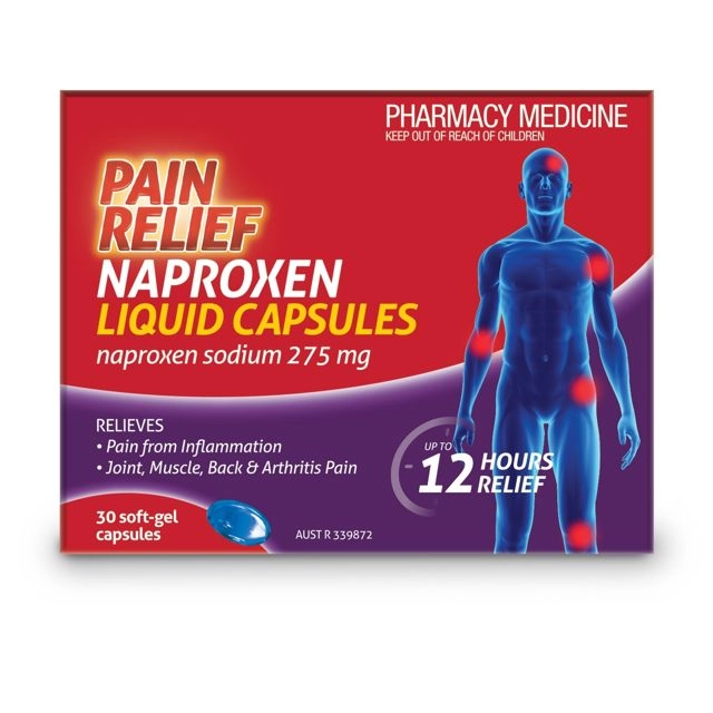 Pain Relief Naproxen Liquid Capsules 30 Pack