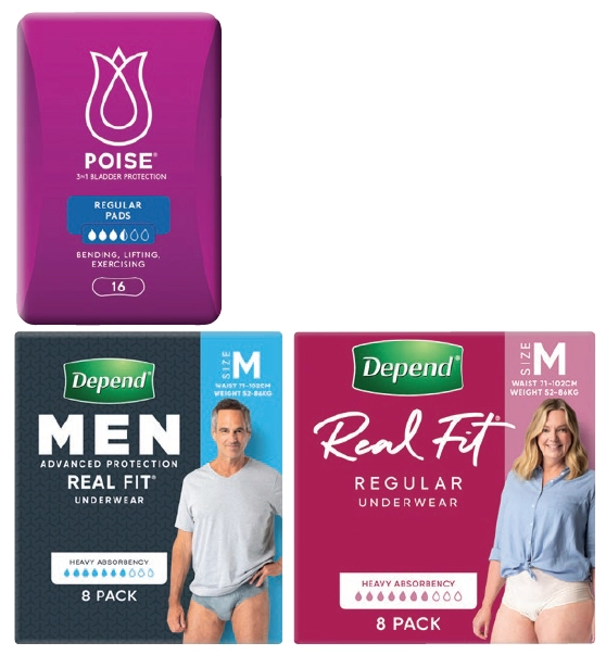 Poise & Depend Selected Range