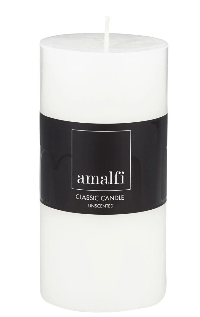 Amalfi Pillar Candle White 15cm