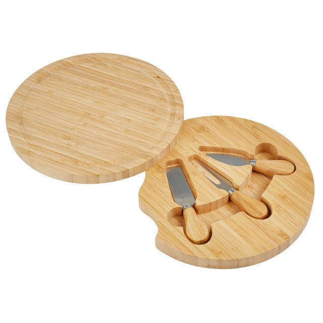 Davis & Waddell Bamboo Cheese Board with Knives Set 4 Piece