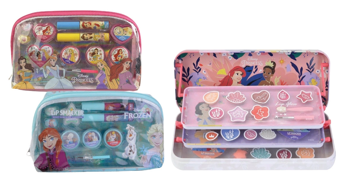 Lip Smacker Disney Princess or Frozen Essential Makeup Bag or Disney Princess Artisan Picnic Triple Layer Beauty Tin