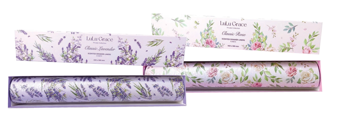 Lulu Grace Classic Lavender or Rose Scented Drawer Liners 6 Pack