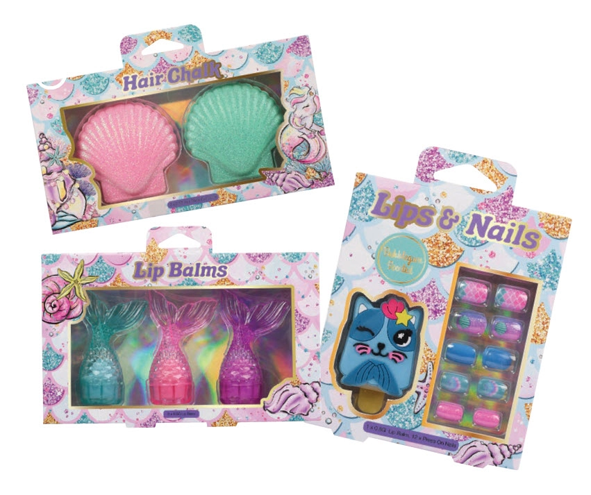 Mermaid Tales Hair Chalk Set 2 Piece or Lip Balms Set 3 Piece