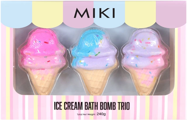 Miki Ice Cream Bath Bomb Trio 3 Piece