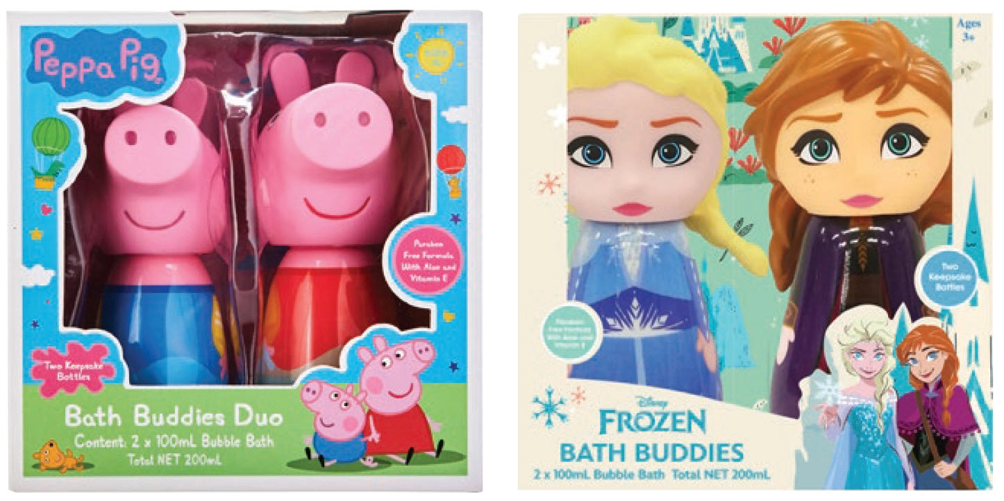 Peppa Pig or Frozen Bath Buddies Duo