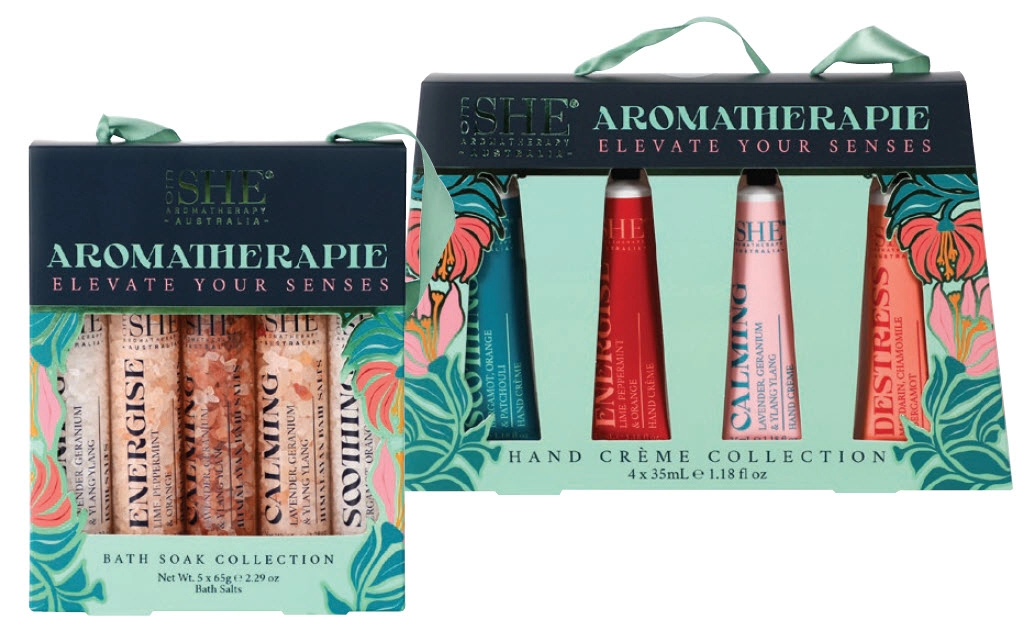 She Aromatherapy Aromatherapie Bath Soak Collection 5 Piece or Aromatherapie Hand Crème Set 4 Piece