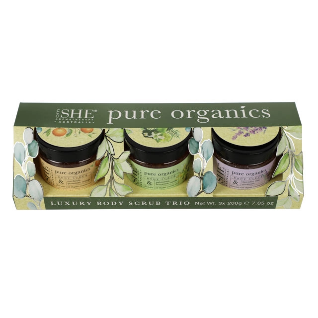 She Aromatherapy Pure Organics Body Scrub Trio