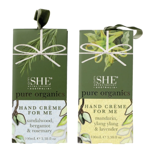 She Aromatherapy Pure Organics Hand Cream Sandalwood, Bergamot & Rosemary or Mandarin, Ylang Ylang & Lavender 100ml