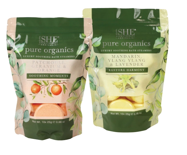 She Aromatherapy Pure Organics Shower Steamers Soothing Moments or Restore Harmony 10 Pack