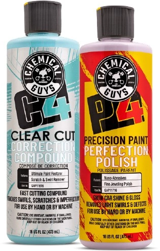 Chemical Guys C4 Clear Cut Correction Compound or P4 Precision Paint Correction Polish