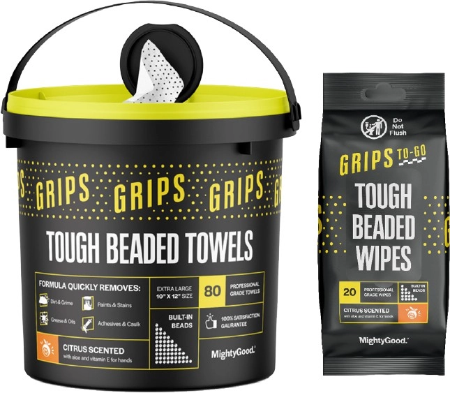 Grips To-Go Tough Beaded Wipes