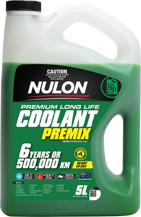 Nulon Green Long Life Coolant Premix 5L