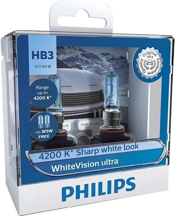 Philips White Vision Ultra 4200K Headlight Globes