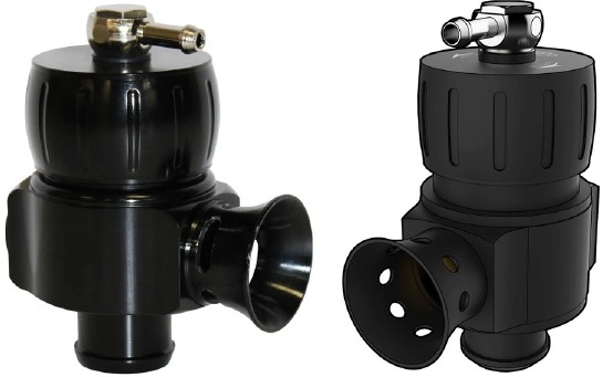 SAAS Blow Off Valve Adjustable Compact Dual Port Factory Replacement Black