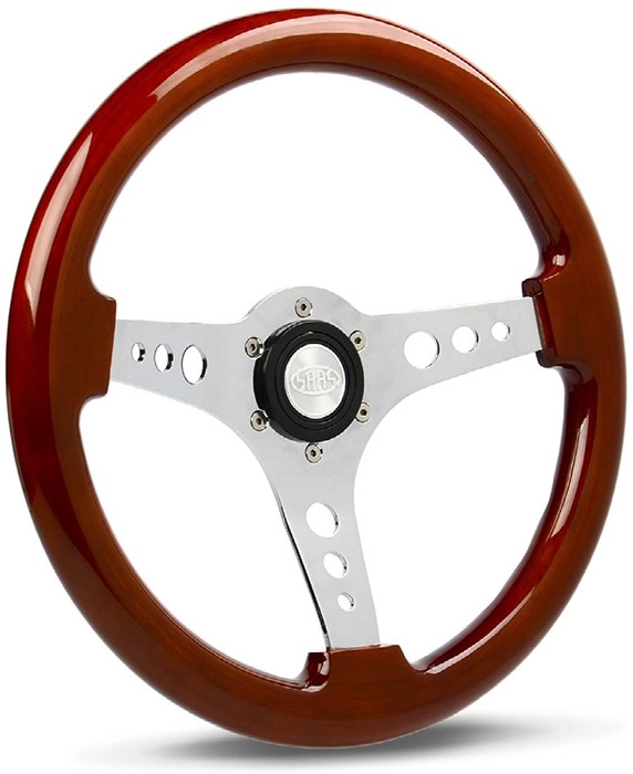 SAAS Logano Chrome Wood Steering Wheel