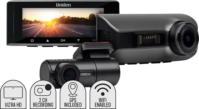 Uniden Ultra HD 4K Dual Recording Wifi GPS Dash Cam