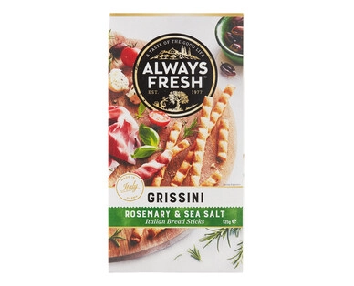 Always Fresh Grissini Rosemary & Sea Salt 125g