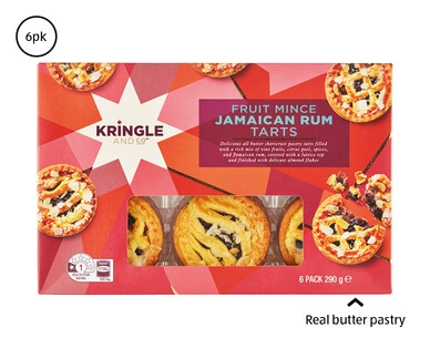 Jamaican Rum or Almond Fruit Mince Tarts 6pk/290g