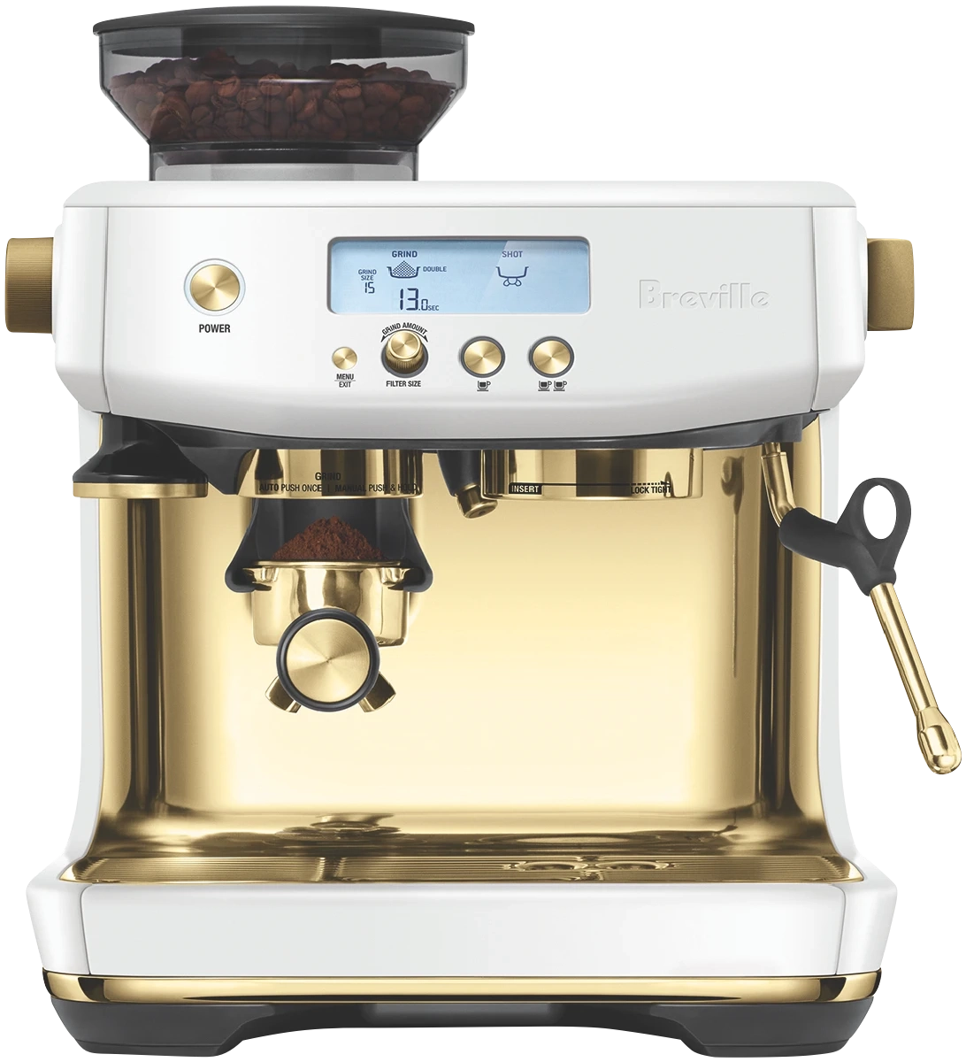 Breville The Barista Pro Coffee Machine Sea Salt Brass