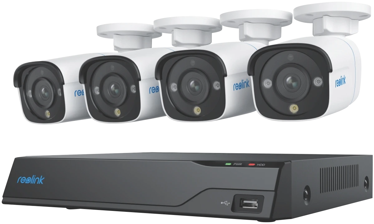 Reolink 8-Channel NVR x 4 8MP Bullet Security Cameras