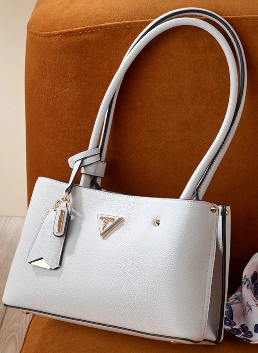 Guess Meridian Shoulder Satchel in Ivory