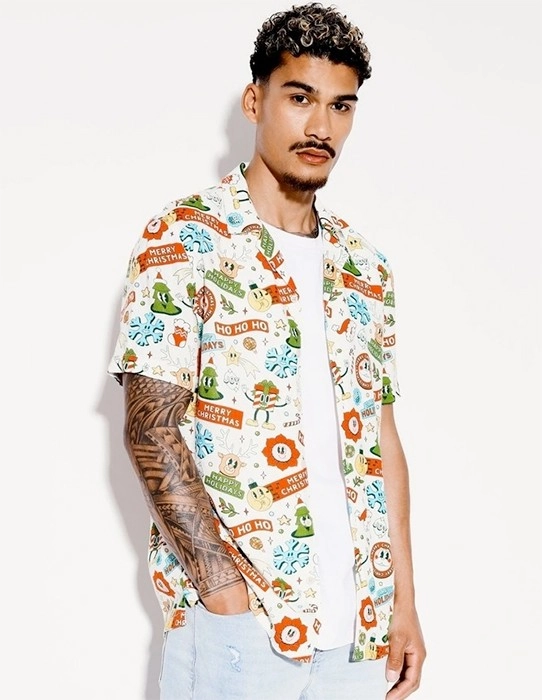 Kenji Christmas Print Shirt