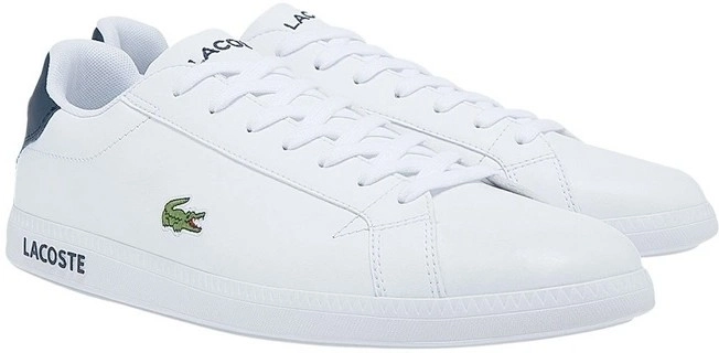 Lacoste Graduate Sneaker in White and Navy