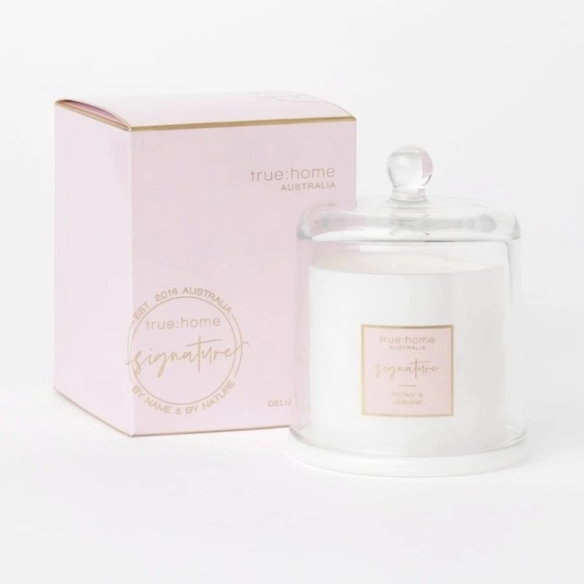 True Home Signature Peony & Jasmine Candle with Cloche