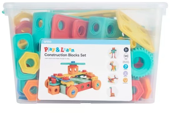 120 Piece Play & Learn Construction Blocks Set