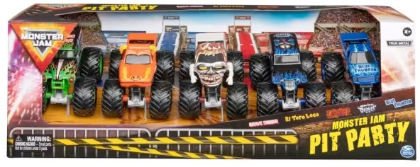 5 Pack Monster Jam Pit Party 1:64 Scale Truck Set