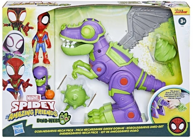 Disney Junior Marvel Spidey and His Amazing Friends Dino Webs Goblinsaurus Mech Pack