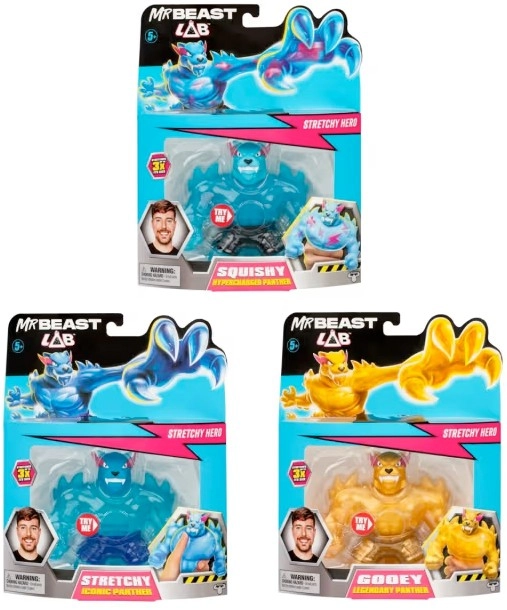 MrBeast Lab Stretchy Figure by Heroes of Goo Jit Zu Squishy Panther - Assorted