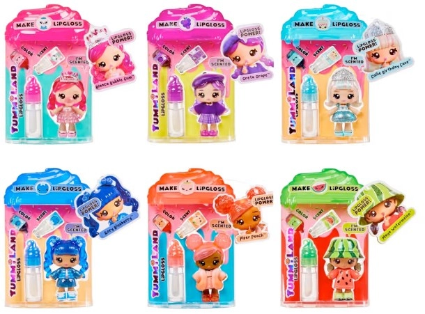 Yummiland Lip Gloss Doll Character Set - Assorted