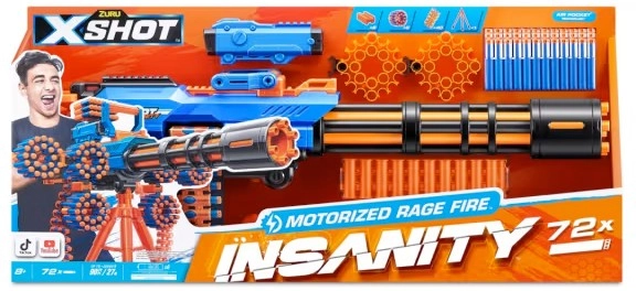 Zuru X-Shot Insanity Motorized Rage Fire Blaster 72 Darts