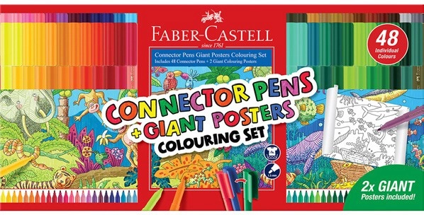 Faber Castell Connector Pens and Giant Posters 50 Piece Pack