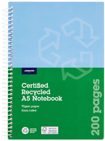 J.Burrows A4 200 Page Spiral Notebook