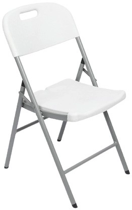 J.Burrows Heavy Duty Folding Chair - White