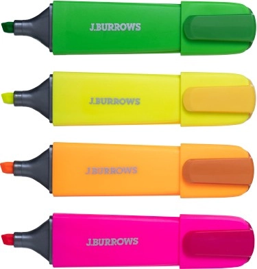 J.Burrows Highlighters 4 Pack