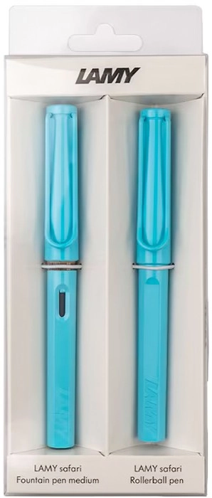 LAMY Safari Ballpoint, Rollerball or Fountain Pen Gift Set - Aqua Sky