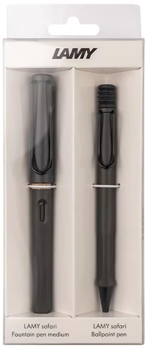 LAMY Safari Ballpoint, Rollerball or Fountain Pen Gift Set - Charcoal