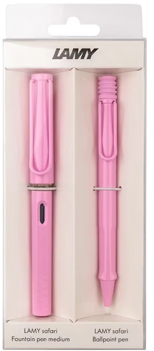 LAMY Safari Ballpoint, Rollerball or Fountain Pen Gift Set - Light Pink