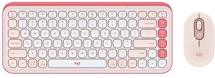 Logitech POP Icon Keyboard and Mouse Combo - Rose