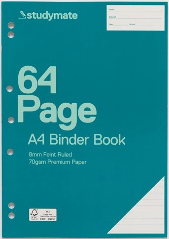 Studymate 64 Page A4 Binder Book