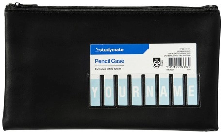 Studymate Single Zip Name Pencil Case