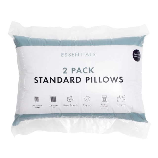 2 Pack Standard Pillow by Essentials