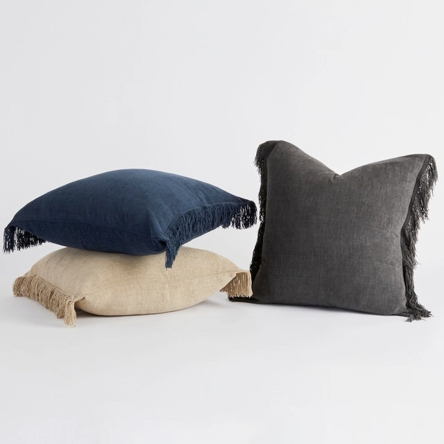 Isola Fringed Chenille Cushion by M.U.S.E.