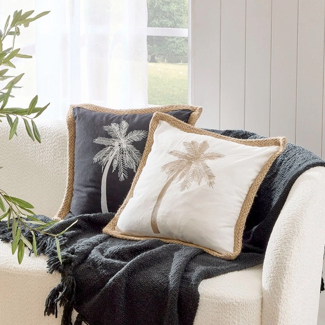 Little Cove Palm Square Cushion by Habitat